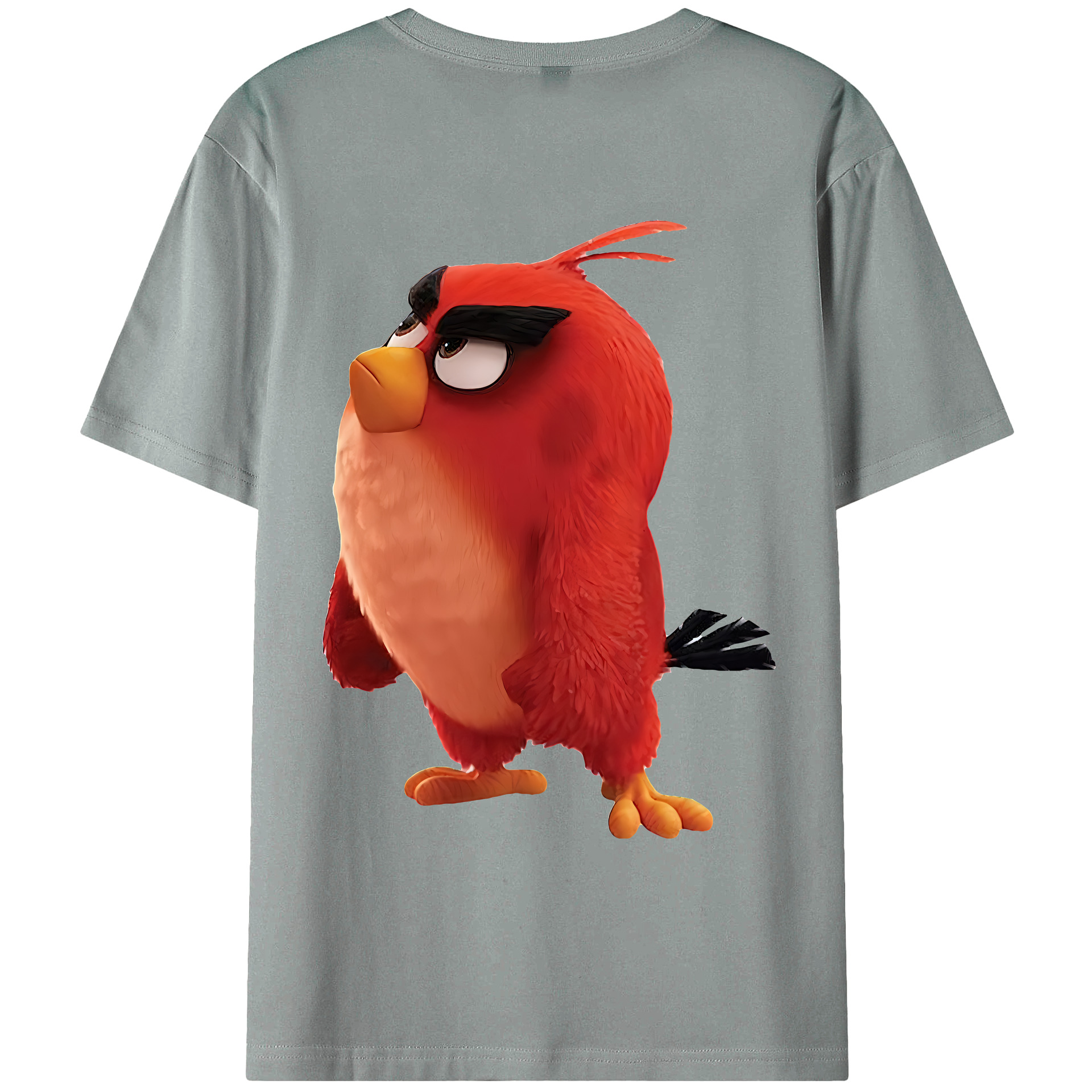 （画像用） Angry Birds アングリーバード 綿100％ メンズ半袖Tシャツ（バックプリント） 通気性